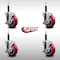 Service Caster 4'' SS Red Poly Swivel 3/4'' Expanding Stem Caster Set with Brake, 4PK SCC-SSEX20S414-PPUB-RED-TLB-34-4 - alternate 3